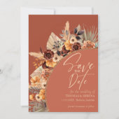 パンパスグラステラコッタQRコード保存日付秋 招待状 (正面)