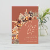 パンパスグラステラコッタQRコード保存日付秋 招待状 (スタンド正面)