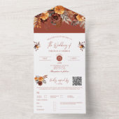 パンパスグラステラコッタQRコード秋秋予算 オールインワン招待状 (内側)