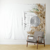 パンパスグラスディスコ結婚ボールの背景 タペストリー (インサイチュ(横))