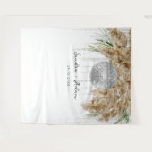 パンパスグラスディスコ結婚ボールの背景 タペストリー (正面(横))