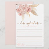 パンパスグラスデイトナイトアイディアブライダルシャワーカード (正面/裏面)