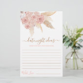 パンパスグラスデイトナイトアイディアブライダルシャワーカード (スタンド正面)