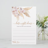 パンパスグラスデイトナイトアイディアブライダルシャワーカード (スタンド正面)