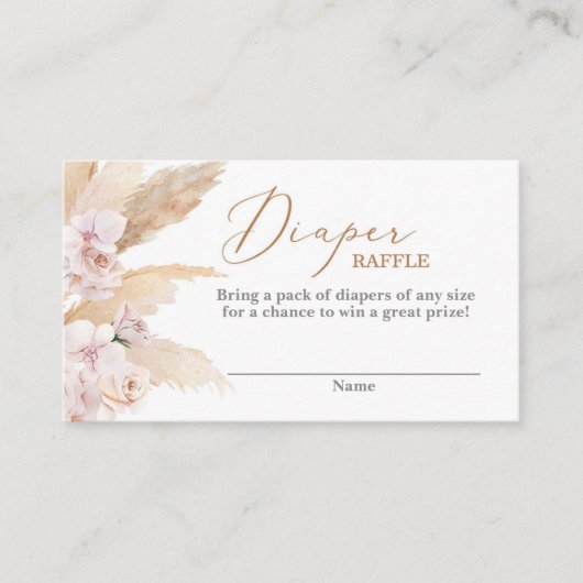 パンパスグラスデザートおむつラッフル エンクロージャーカード (正面)