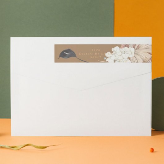 パンパスグラスデザートトロピカルコーラル ラップアラウンドラベル