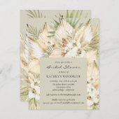 パンパスグラスデザートフローラブーケブライダルシャワー 招待状 (正面/裏面)