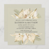 パンパスグラスデザートボホカップルズウェディングシャワー 招待状 (正面/裏面)