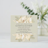 パンパスグラスデザートボホカップルズウェディングシャワー 招待状 (スタンド正面)