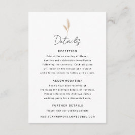 パンパスグラスデザートランドスケープボホ結婚の詳細 エンクロージャーカード