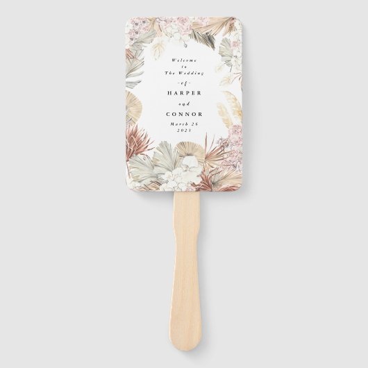 パンパスグラストロピカルジャングル結婚式 プログラム ハンドファン (正面)