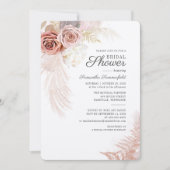 パンパスグラスドライドフローラテラコッタブライダルシャワー 招待状 (正面)