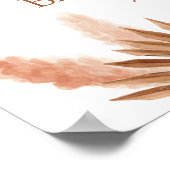 パンパスグラスドライパームズ赤ちゃんシャワー歓迎サイン ポスター (角)