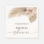 パンパスグラスドライパームブライダルシャワー スタンダードカクテルナプキン (正面)