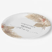 パンパスグラスドライパームブライダルシャワー ペーパープレート (アングル)