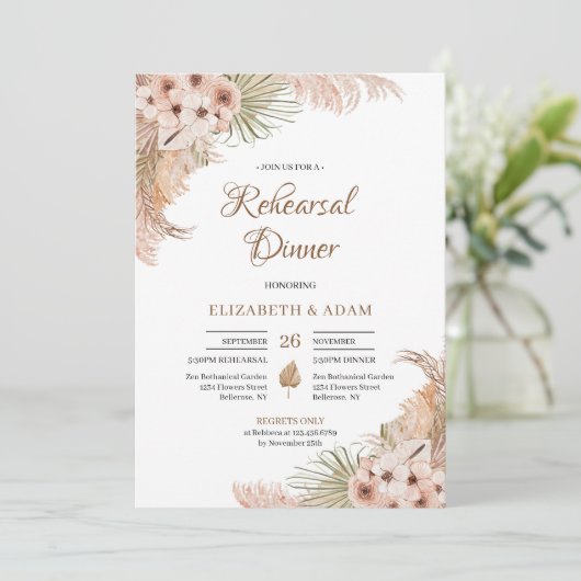 パンパスグラスドライパーム赤面オーキッドリハーサル 招待状 (スタンド正面)