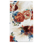 パンパスグラスネイビーブルーテラコッタエレガントフローラ スモールペーパーバッグ (裏面)