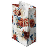 パンパスグラスネイビーブルーテラコッタエレガントフローラ スモールペーパーバッグ (正面アングル)