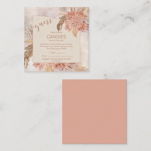 パンパスグラスハイドランゲア開花 JAR内の|キャンディ エンクロージャーカード (正面/裏面)