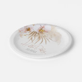 パンパスグラスハローベビーベビーシャワーボホ ペーパープレート (アングル)