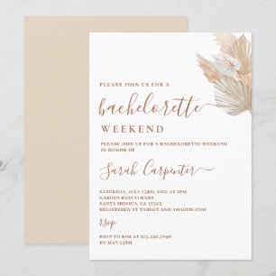 パンパスグラスバチェロレッテ週末の招待 招待状