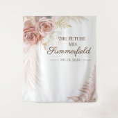 パンパスグラスバックドラコッタブライダルシャワー タペストリー (正面)