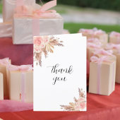 パンパスグラスバラ花模様写真誕生日 サンキューカード