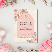 パンパスグラスバラ赤面第一聖餐式 招待状