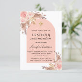 パンパスグラスバラ赤面第一聖餐式 招待状 (スタンド正面)