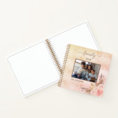 パンパスグラスバラ金ゴールドピンク花模様家族の写真 ノートブック (内部)