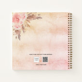 パンパスグラスバラ金ゴールドピンク花模様家族の写真 ノートブック (裏面)