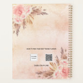 パンパスグラスバラ金ゴールド花模様名2023 プランナー手帳 (裏面)