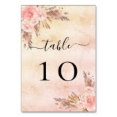 パンパスグラスバラ金ゴールド赤面ピンクの花 テーブルナンバー (裏面)