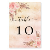 パンパスグラスバラ金ゴールド赤面ピンクの花 テーブルナンバー (正面)