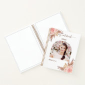 パンパスグラスバラ金ゴールド赤面ピンクフローラ写真 ノートブック (内部)