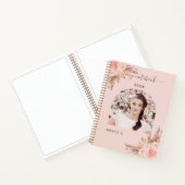 パンパスグラスバラ金ゴールド赤面ピンクフローラ写真 ノートブック (内部)