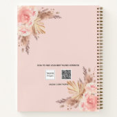 パンパスグラスバラ金ゴールド赤面ピンクフローラ写真 ノートブック (裏面)