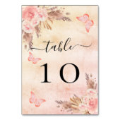 パンパスグラスバラ金ゴールド赤面ピンクフローラ蝶 テーブルナンバー (裏面)