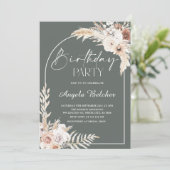 パンパスグラスバースデーパーティーへの招待 招待状 (スタンド正面)