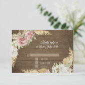 パンパスグラスパームピンクフローラフ素朴ィージ 出欠カード (スタンド正面)