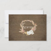 パンパスグラスパームピンクフローラフ素朴ィージ 出欠カード (裏面)