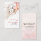 パンパスグラスピンクの花ホワイトオーキッシュシック 名刺 (正面/裏面)