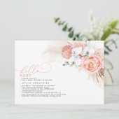 パンパスグラスピンクハローベビーガールシャワー 招待状 (スタンド正面)