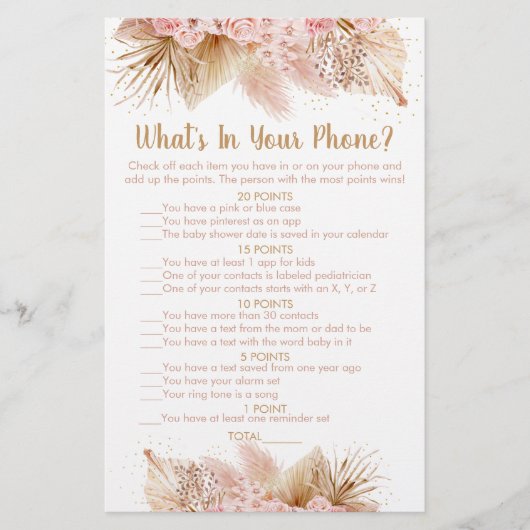 パンパスグラスピンクフローラあなたの電話ゲームの中に何がある (正面)