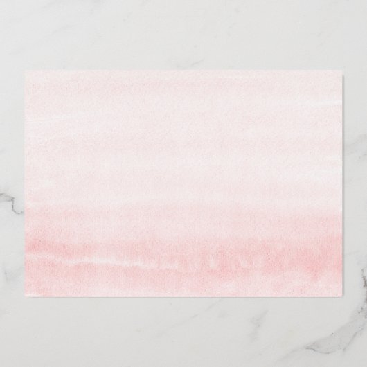 パンパスグラスピンクフローラかわいい赤ちゃんシャワ実在ー 箔招待状 (裏面)