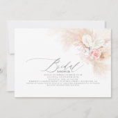 パンパスグラスピンクフローラエキゾチックブライダルシャワー 招待状 (正面)