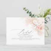 パンパスグラスピンクフローラエキゾチックブライダルシャワー 招待状 (スタンド正面)