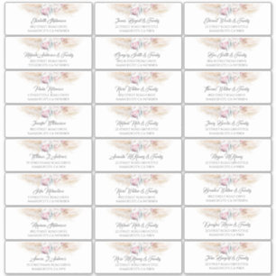 パンパスグラスピンクフローラゲストネーム住所 シール