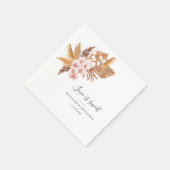 パンパスグラスピンクフローラス結婚クリプト紙 スタンダードカクテルナプキン (角)