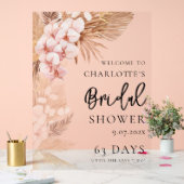 パンパスグラスピンクフローラブライダルシャワー歓迎 アクリルサイン (ウェディング)